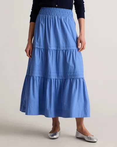Quince Women's Poplin Tiered Maxi Skirt In True Blue