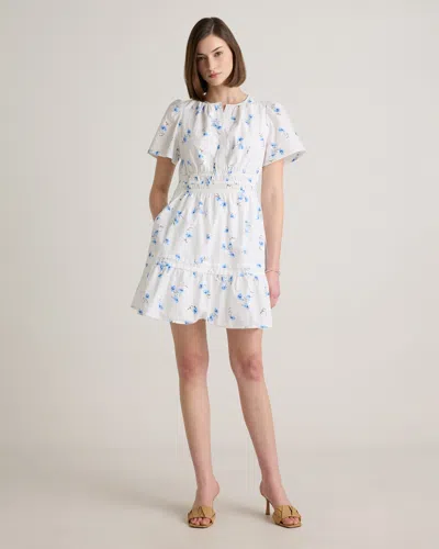 Quince Women's Poplin Tiered Mini Dress In Romantic Stems