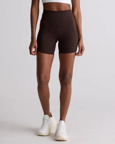 Quince Women's Power-up High-rise Training Short In Espresso
