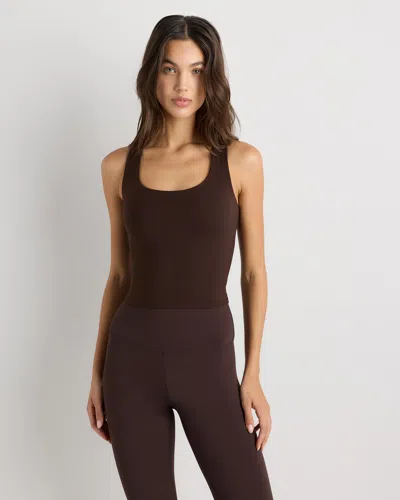 Quince Women's Power-up Scoop Neck Bra Tank Top In Brown