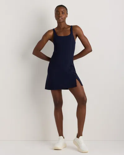 Quince Women's Power-up Square Neck Dress In Blue