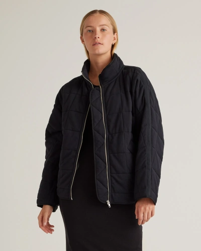 Quince Women's Quilted Knit Jacket In Black