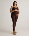 Quince Women's Recycled Knit Maternity Spaghetti Strap Unitard In Chocolate