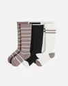 Quince Women's Recycled Maternity Compression Socks 3-pack In White/black/mauve