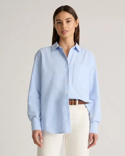 Quince Women's Relaxed Oxford Shirt In Pale Blue