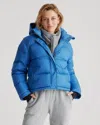 Quince Women's Responsible Down Cropped Puffer Jacket In Blue