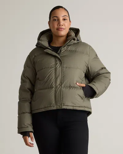 Quince Women's Responsible Down Cropped Puffer Jacket In Faded Cargo