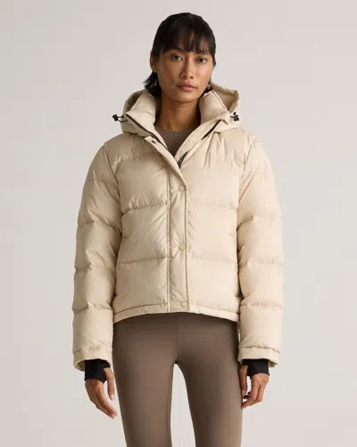 Quince Women's Responsible Down Cropped Puffer Jacket In Oatmilk
