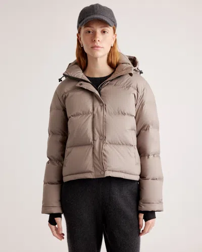 Quince Women's Responsible Down Cropped Puffer Jacket In Stone Taupe
