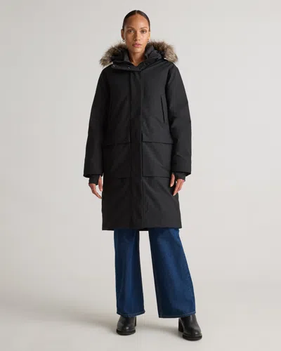 Quince Women's Responsible Down Hooded Long Parka In Black