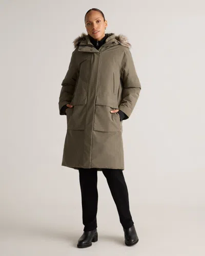 Quince Women's Responsible Down Hooded Long Parka In Faded Cargo