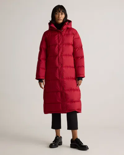 Quince Women's Responsible Down Long Puffer Jacket In Cherry Red