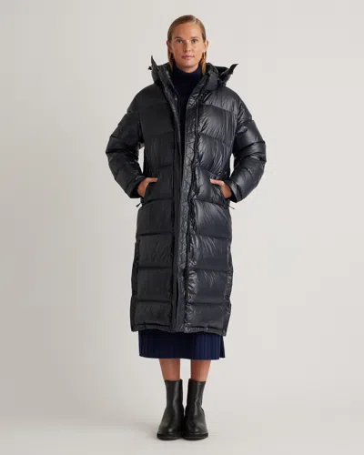 Quince Women's Responsible Down Long Puffer Jacket In Shiny Black