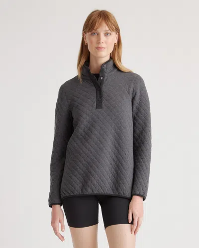 Quince Women's Reversible Quilted Pullover In Charcoal/grey