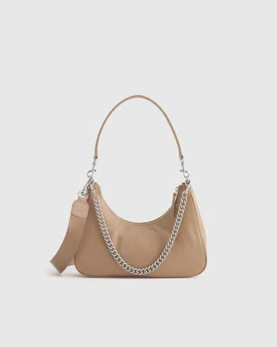 Quince Women's Revive Nylon Convertible Crossbody Shoulder Bag In Latte