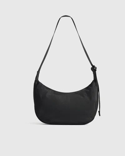 Quince Women's Revive Nylon Crescent Shoulder Bag In Black