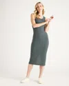 Quince Women's Rib Knit Dress In Dark Olive