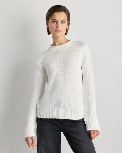 Quince Women's Roll Neck Sweater In White