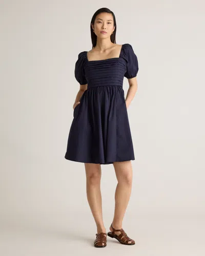 Quince Women's Ruched Mini Dress In Navy