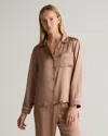 QUINCE WOMEN'S SATIN PAJAMA LONG SLEEVE TOP