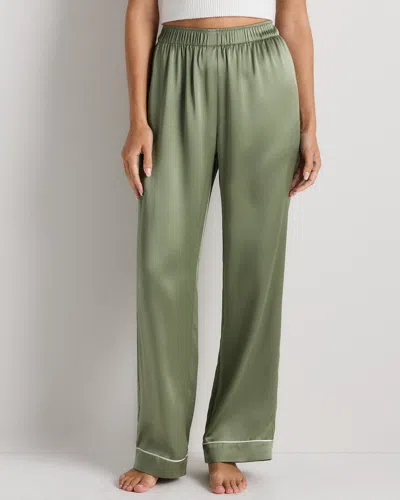 Quince Women's Satin Pajama Pants In Green