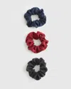 Quince Women's Scrunchies In Charcoal/indigo/crimson