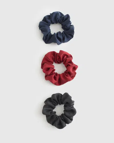 Quince Women's Scrunchies In Charcoal/indigo/crimson