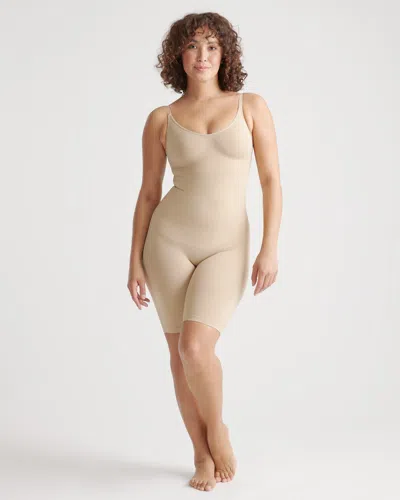 Quince Women's Sculpting Mid-thigh Bodysuit In Clay