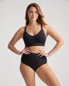 Quince Women's Seamless Low Impact Maternity & Nursing Sports Bra In Black