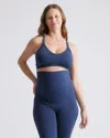 Quince Women's Seamless Low Impact Maternity & Nursing Sports Bra In Navy