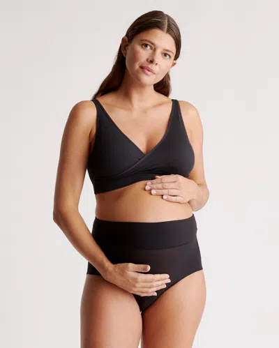 Quince Women's Seamless Maternity & Nursing Lounge Bra In Black