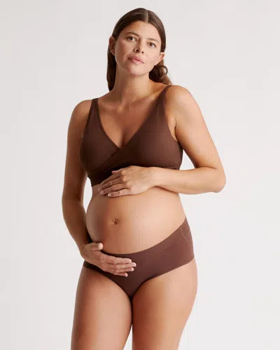 Quince Women's Seamless Maternity & Nursing Lounge Bra In Cocoa