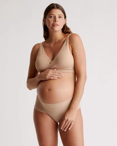 Quince Women's Seamless Maternity & Nursing Lounge Bra In Sand