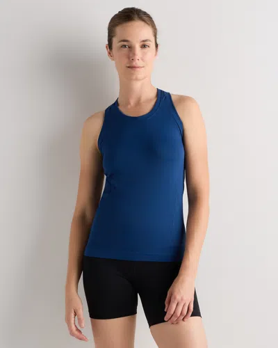 Quince Women's Seamless Racerback Tank Top In Blue