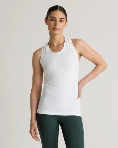 Quince Women's Seamless Racerback Tank Top In White