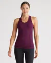 Quince Women's Seamless Ruched Racerback Tank Top In Plum