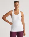 Shop Quince Women's Seamless Ruched Racerback Tank Top In White