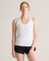 Quince Women's Seamless Waist-length Racerback Tank Top In Classic White