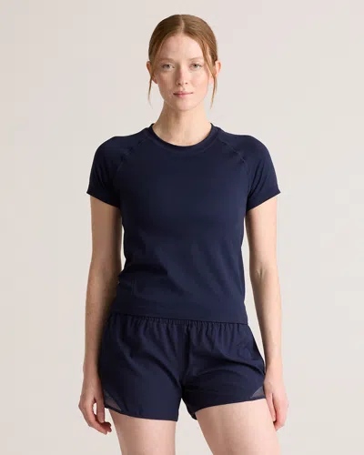 Quince Women's Seamless Waist-length T-shirt In Blue