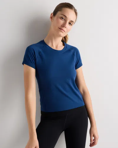 Quince Women's Seamless Waist-length T-shirt In Blue