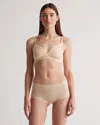 Quince Women's Second Skin Crossover Bralette In Beige