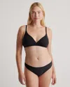 Quince Women's Second Skin Crossover Bralette In Black