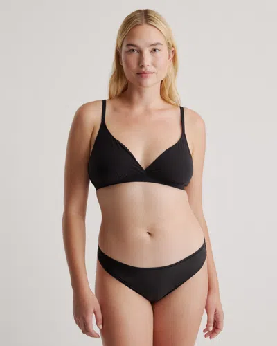 Quince Women's Second Skin Crossover Bralette In Black