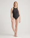 Quince Women's Second Skin High Neck Bodysuit In Black