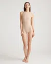 Quince Women's Second Skin High Neck Bodysuit In Sand