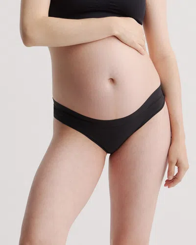 Quince Women's Second Skin Maternity & Postpartum Thong In Black