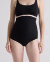 Quince Women's Second Skin Maternity & Postpartum Ultra High-waisted Thong In Black