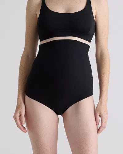 Quince Women's Second Skin Maternity & Postpartum Ultra High-waisted Thong In Black