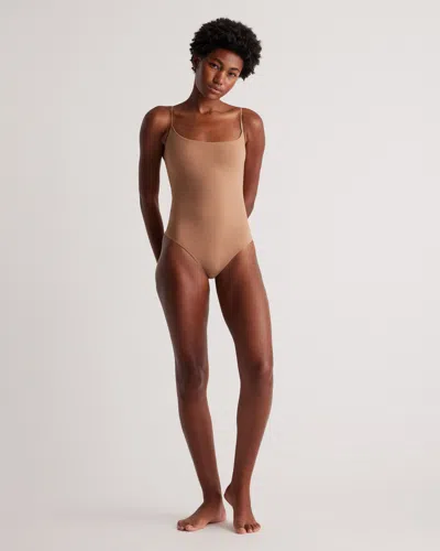 Quince Women's Second Skin Scoop Neck Cami Bodysuit In Mocha
