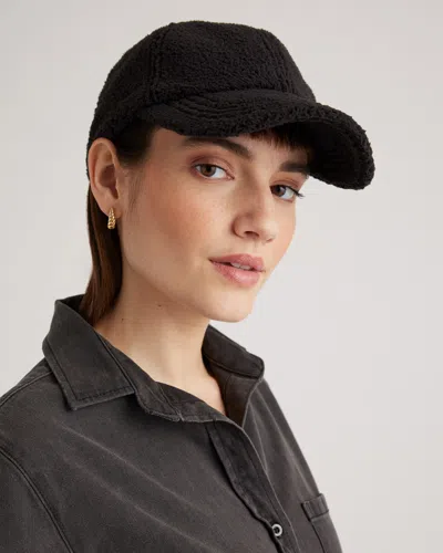 Quince Women's Sherpa Baseball Cap In Black